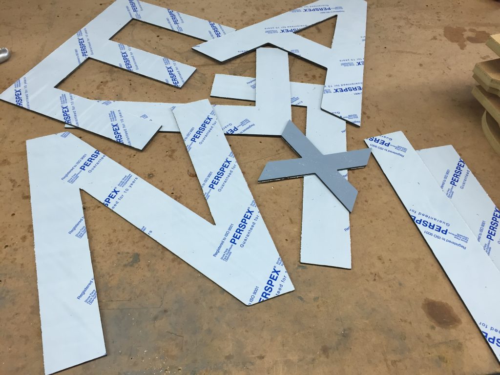 photo of cnc cut acrylic letters
