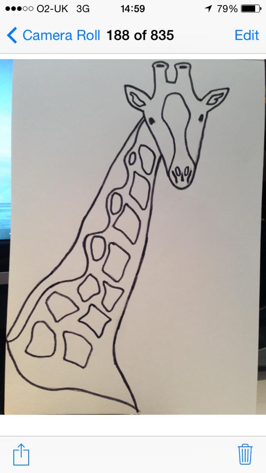 Hand drawn sketch of a giraffe
